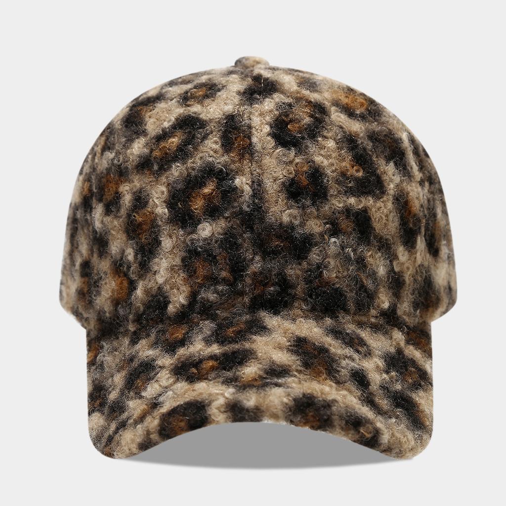 Women's New Style Leopard Print Structured Baseball Cap for Autumn and Winter - Outdoor Warm Sun Protection Visor Hat