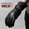 RIDEZ Winter Motorcycle Fleece and Genuine Cowhide Stylish American Long Smartphone Gloves, Leather, Style, Sleeve, Compatible, Black, RWG06-BK-XL