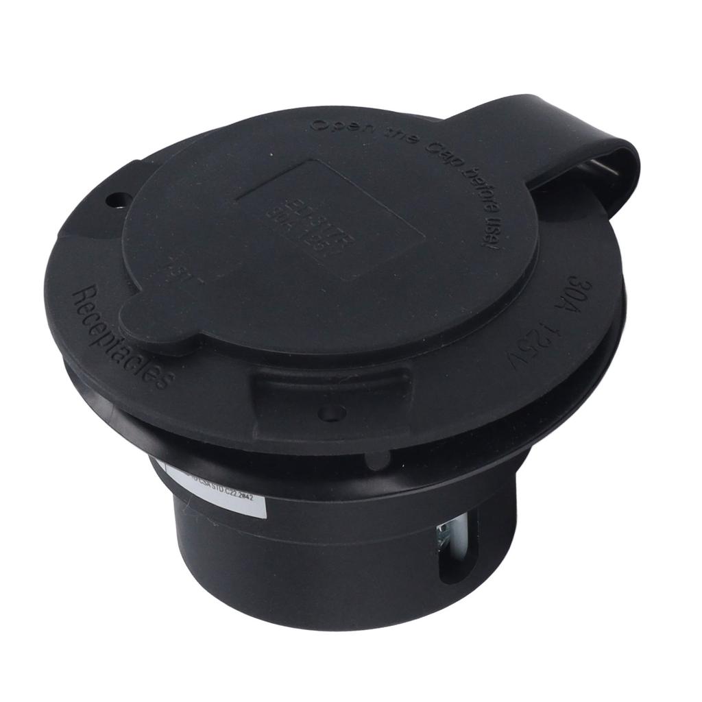 Flanged Outlet 30 Amp RV Power Flanged Outlet Locking Receptacle 125V NEMA L5-30R 2 Pole 3 Wire Electrical Socket