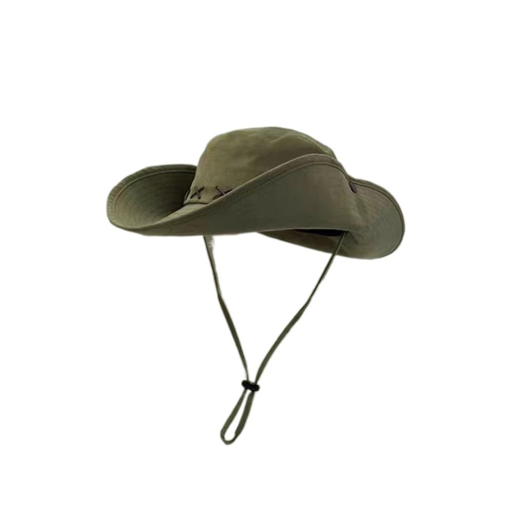 

Adjustable Wide Brim Sun Hat Breathable Fisherman Sunshade Cap Fashion Western Cowboy Hat Woman