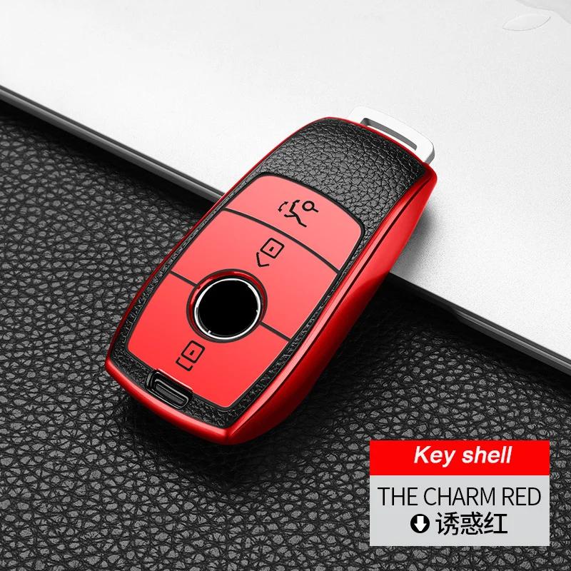 Styling Mouldings Zinc Alloy Solid Color Key Case For Mercedes Benz Keychain Shell Cover CLS GLA GLB GLC A C E Class GLE W177 W2
