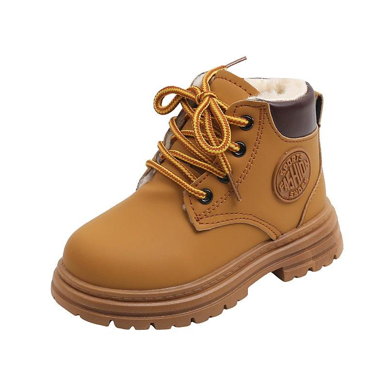 Children's Martin Boots Winter Velvet Thickened Boys and Girls Warm Cotton Boots Middle and Older Children Non-slip Short Boots Baby Boots