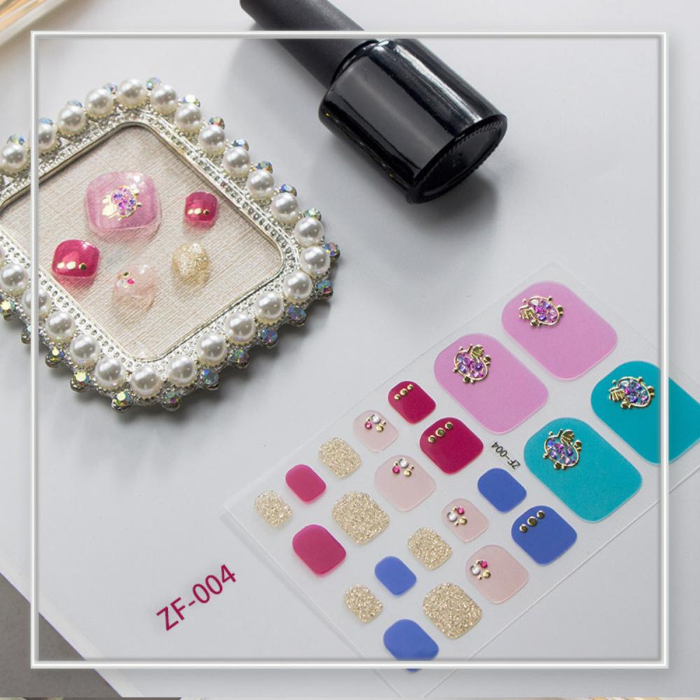Three-dimensional Toenail Sticker 3D Imitation Drill Toenail Nail Patch Waterproof and Long-lasting Whitening Toenail Sticker Full Sticker
