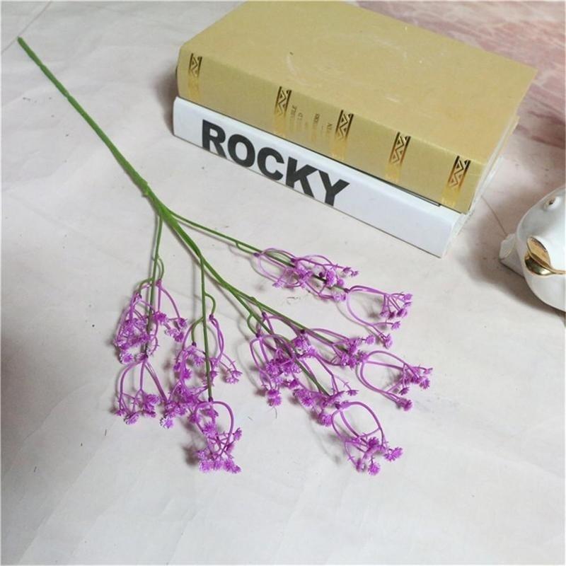 Commodity Artificial Gypsophila Lavender Magnolia Flower Fake Silk Wedding Party Bouquet Home Decor.