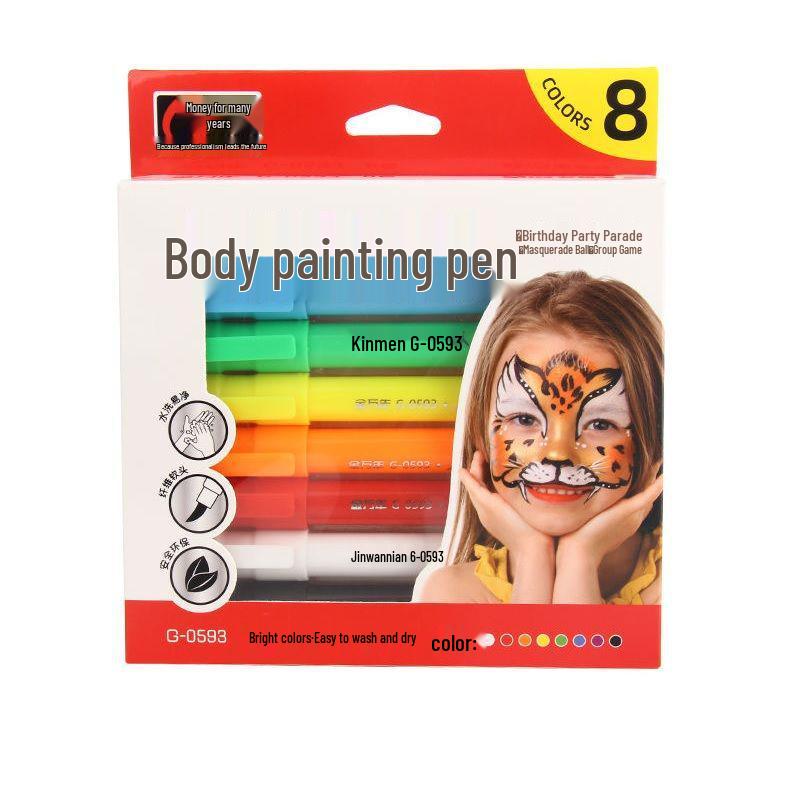 Washable 12-Color Body Paint Pen Set for Halloween, Concerts & Face Painting