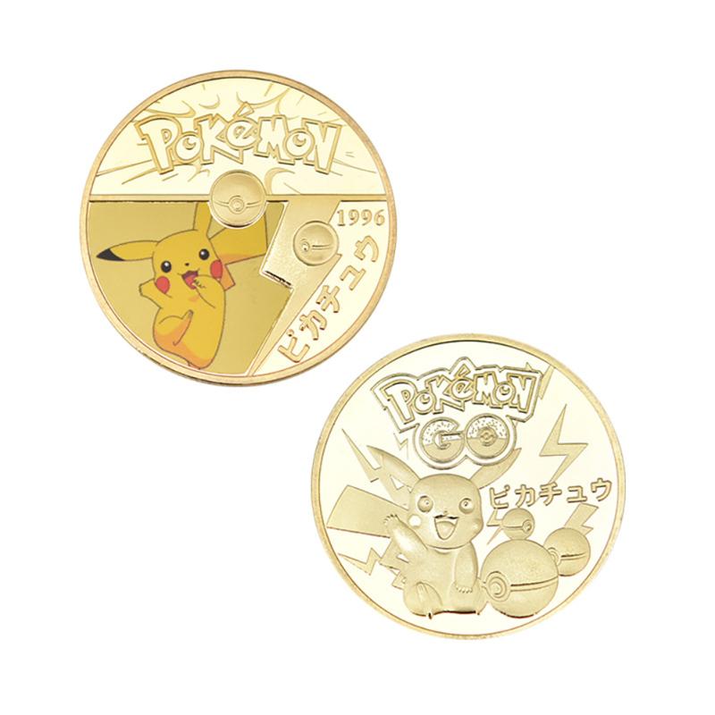 Pokemon Pikachu Commemorative Coin With Gift Box Cartoon Anime Commemorative Badge For Fans