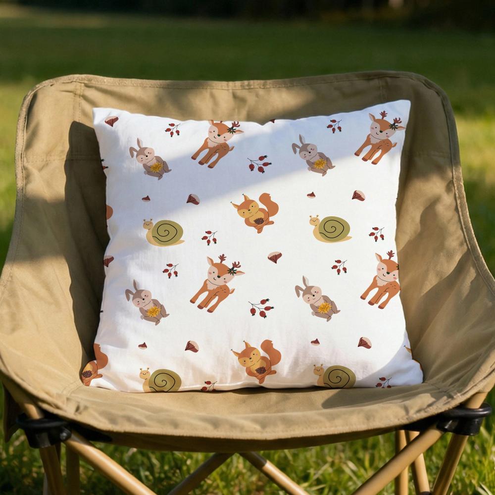 Forest Animals Printed Cushion Cover Soft Reversible  Durable Pillow Cover  MultiScene Use for Home  Car Daily Comfort