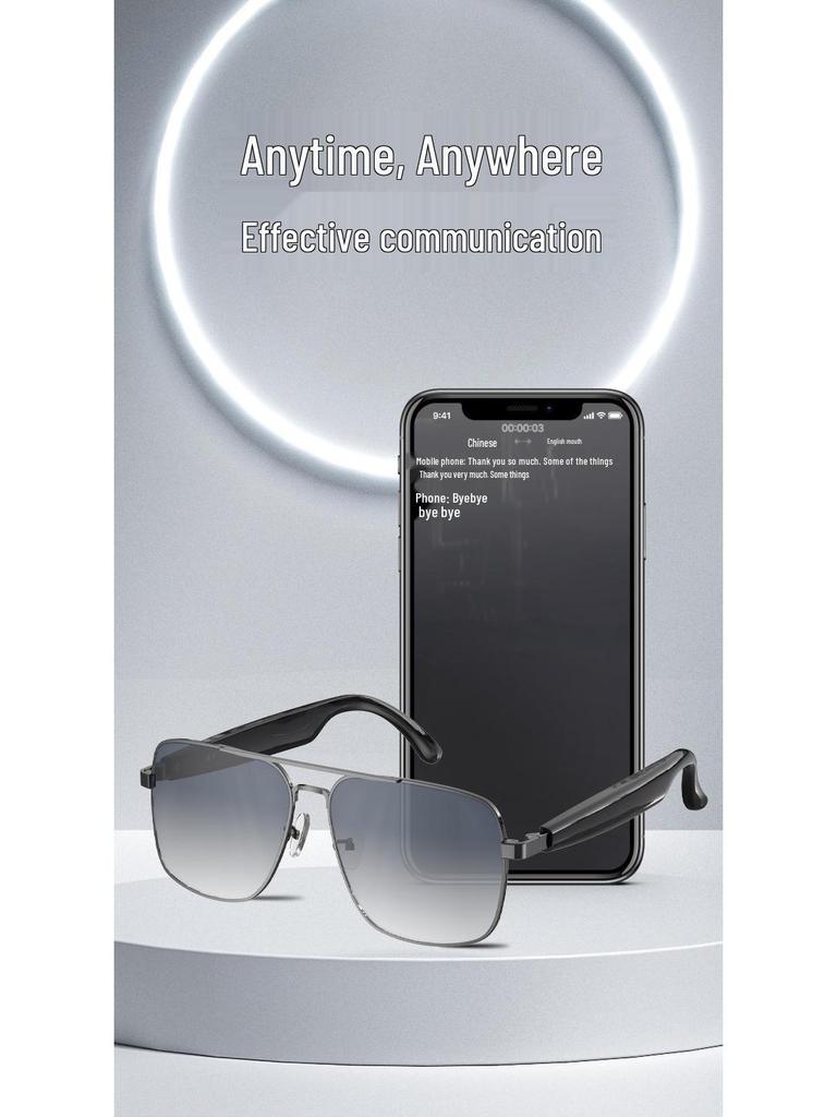 Smart AI Bluetooth Sunglasses with Multifunctional Headphones: Real-Time Translation, Calls, and Music Without Interference