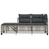 3 Piece Garden Corner Sofa Set with Cushions Grey Poly Rattan