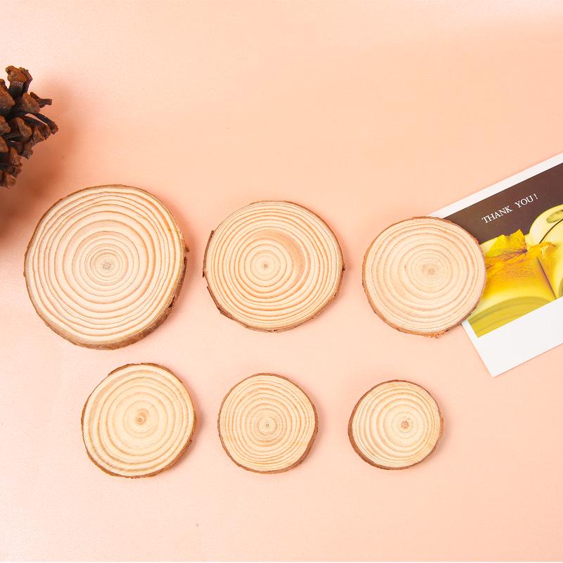 DIY Round Wood Slices for Growth Ring Decoration and Hand-Painted Crafts in Various Sizes
