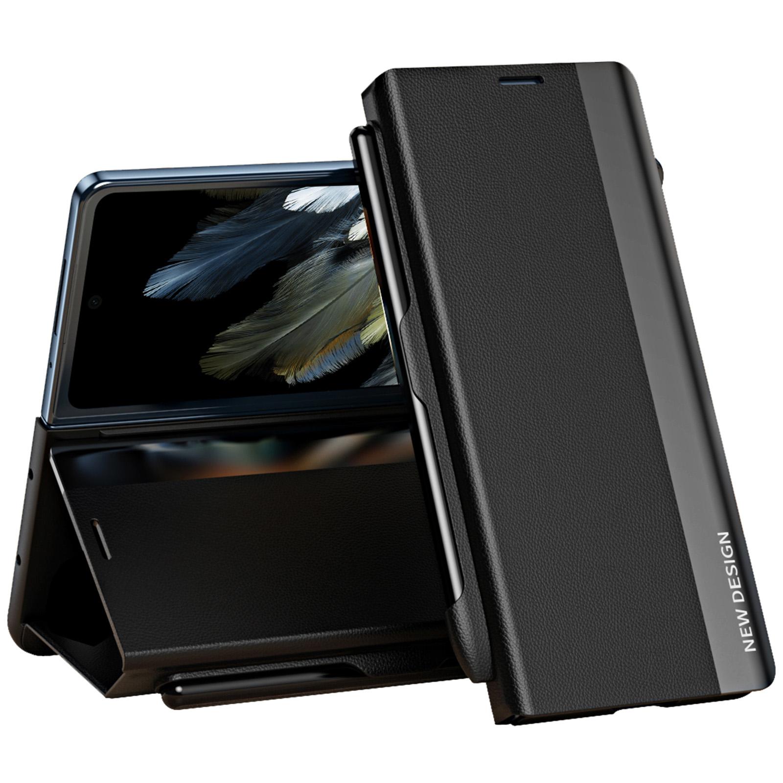 

For OnePlus Open/Oppo Find N3 5G Case Electroplating Phone Cover with Pen Holder Black