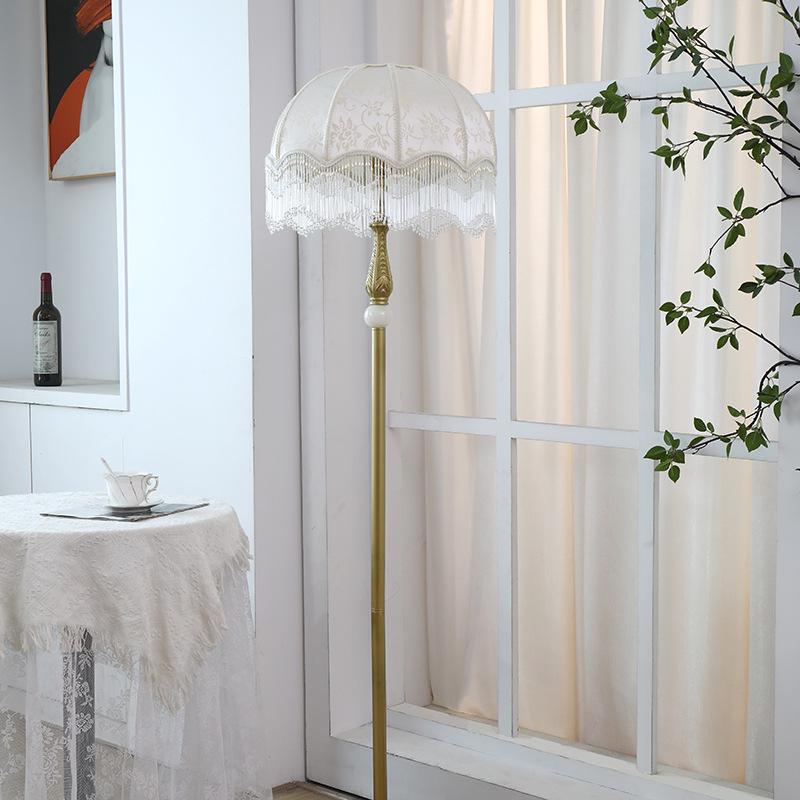 French Vintage Tassel Floor Lamp for Living Room and Study