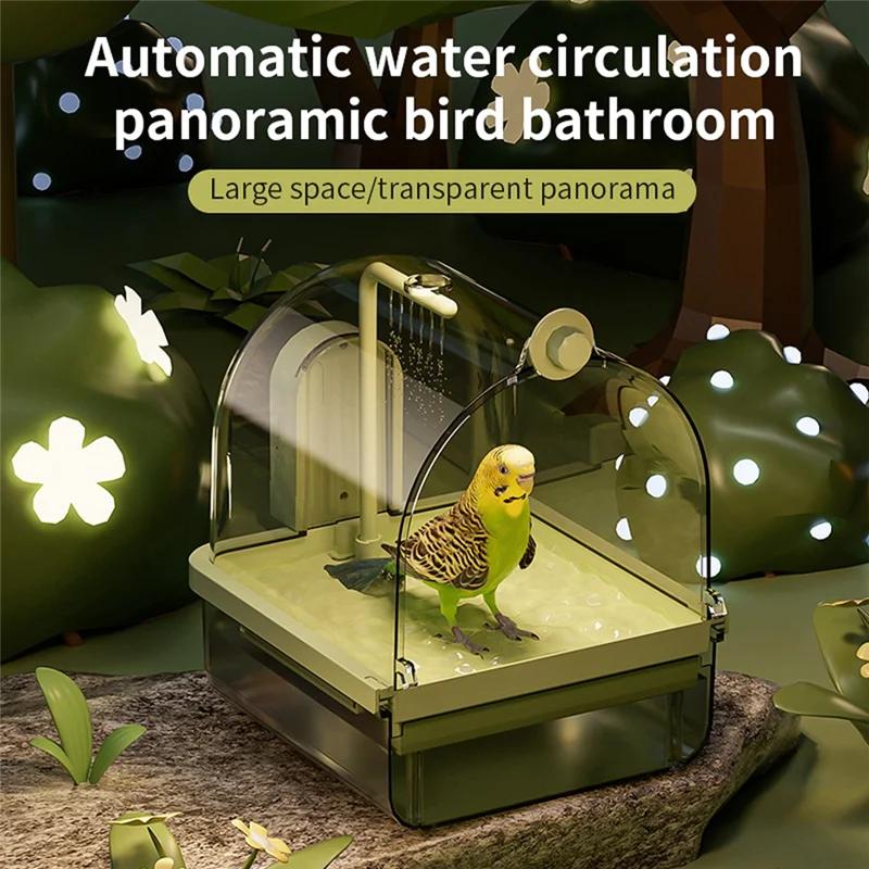 Birds Use External Bath Tubs for Bathing Parrot Bath Boxes Bird Baths with Transparency and Multi Functional Shower Bathtubs