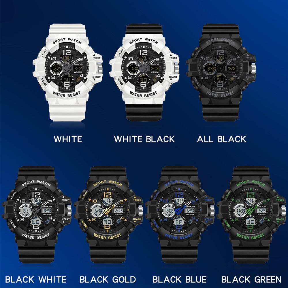 Sanda Watch Youth Multifunctional Men's Waterproof Night Light Outdoor Sports Versatile Electronic Watch