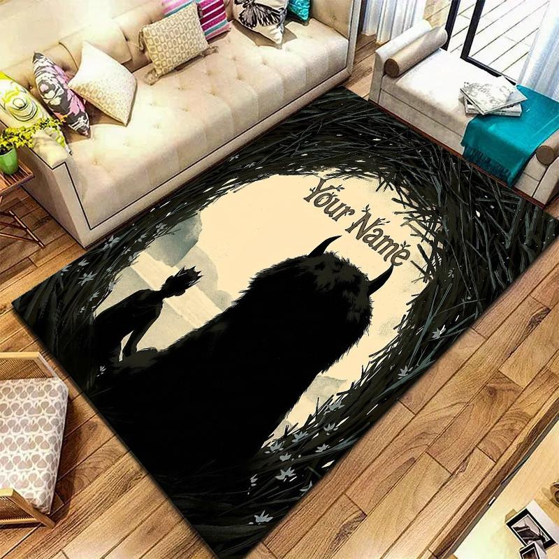 Monster Adventure Custom Name Carpet Rug For Living Room Bedroom Home Sofa Decoration Kids Play Nonslip Floor Mat