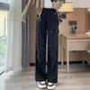 Women's Spring and Summer New Quick-drying Work Trousers High-waisted Loose Casual Wide-leg Straight Leg Drawstring Trousers Sports Trousers