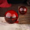 Red Auspicious Bead Crystal Ball Ornament, 3CM 5CM Glass Handheld Bronze Pot Glazed Piece