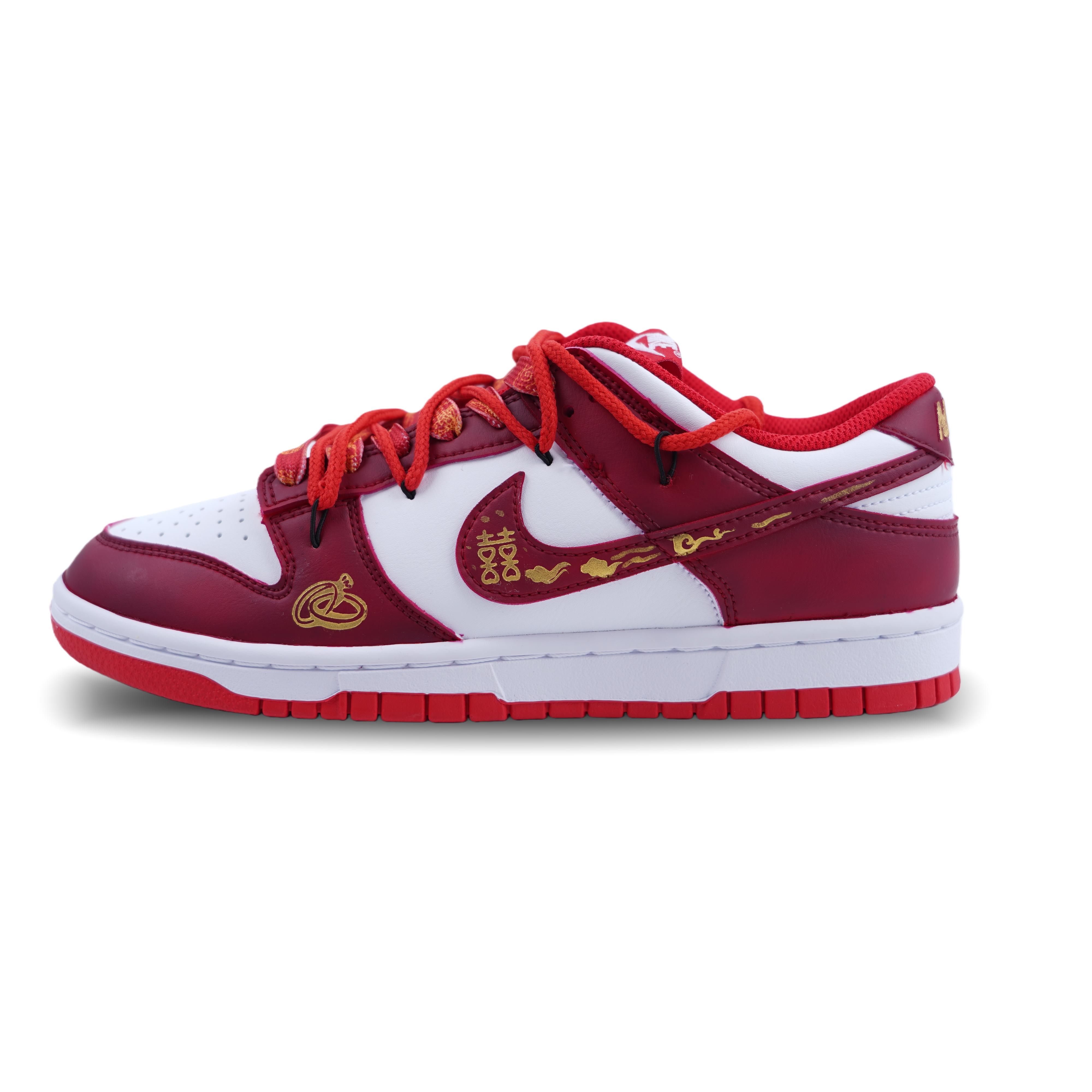 

Nike Dunk GS Wedding Shoes, Auspicious Dragon And Phoenix New Chinese Style Low top Skateboard Shoes Women s Burgundy FB9109-119(Team886-) 35.5