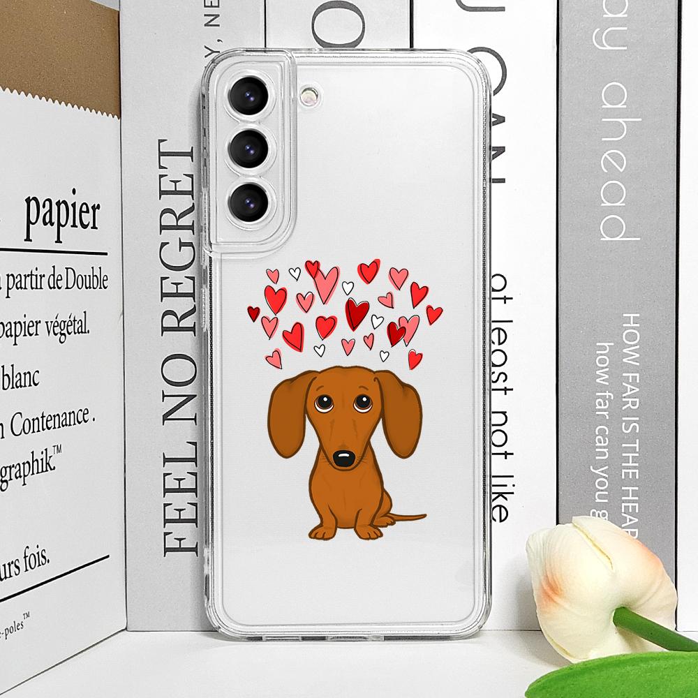 

Cute Dachshund Bulldog Phone Case for Samsung Galaxy S25 S21 S22 S23 S24 FE Plus Ultra Clear Soft Cover Cartoon Dog Fundas Coque For Samsung A55 5G