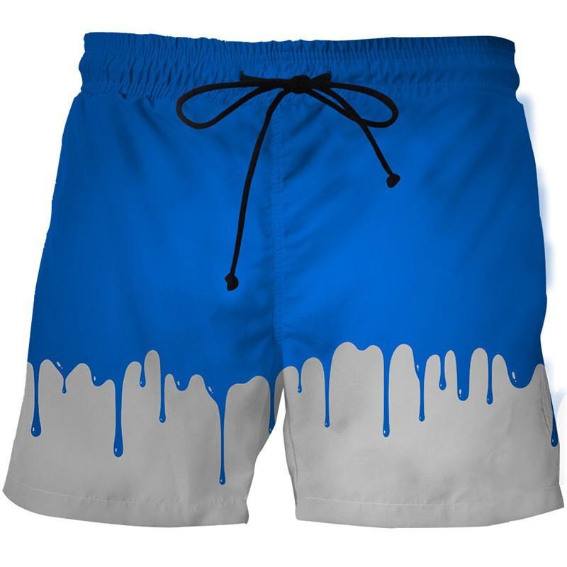 Men's Summer Beach Health Fabric Black Stretch Casual Ordinary 3D Printed Shorts Men Skull Cartoon Trousers
