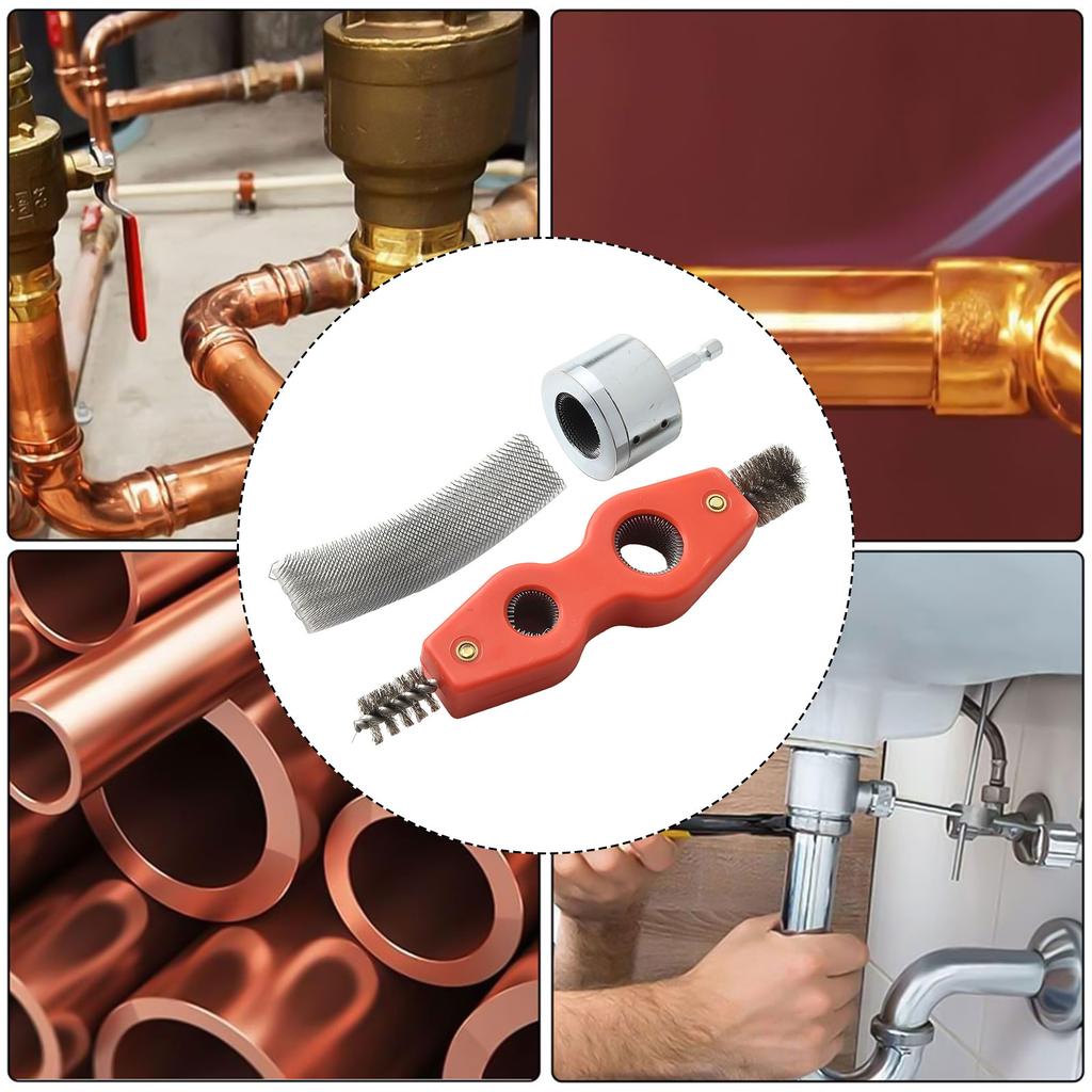 Copper Pipes Cleaners Drills For Drill 15+22mm Plumbing Cleaning Metal Tube Battery Brush Workshop Equipment Power Tools