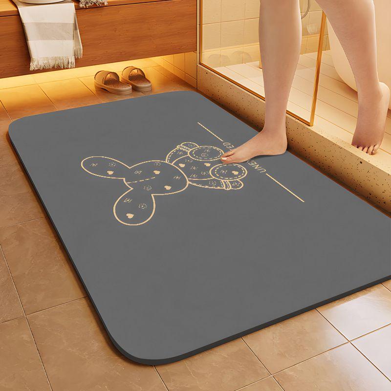 Quick-drying non-slip, bathroom diatom mud absorbent mat,   waterproof  dirt-resistant household floor mat at the bathroom door