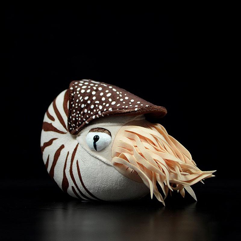 Lebensechte Nautilus Plüschtiere Echte Kammernautilus Stofftier Spielzeug Weiche Meeresleben Spielzeug Geschenke Für Kinder 18cm black