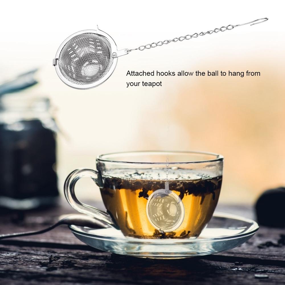 2 stk Rustfritt Stål Sil Gjenbrukbar Te-kule Tesil Kjøkkentilbehør