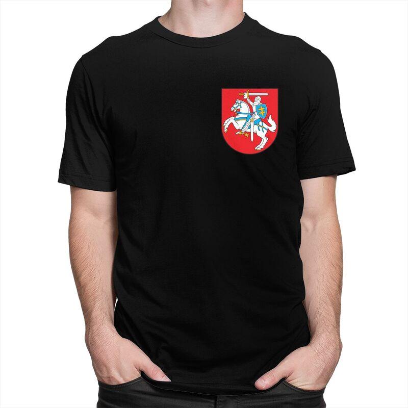 Custom Lietuva Lithuania Coat Of Arms T Shirt for Men Tshirt Leisure Tee Tshirt Loose Fit