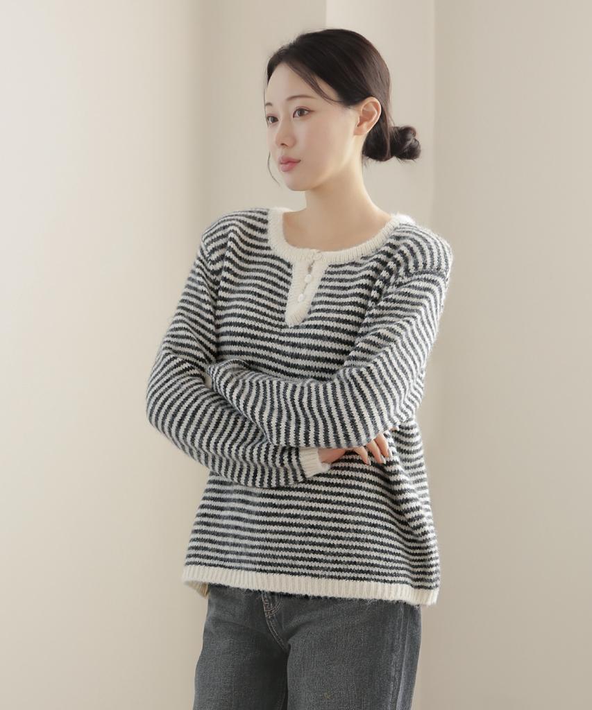 Keulleiseu London Striped Knit_Red
