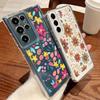 Cartoon Flower Transparent Case For Samsung Galaxy S25 S24 S22 Ultra S23 S24 FE A17 A56 A16 A36 A26 A55 A15 A25 A54 5G Clear Soft TPU Phone Cover