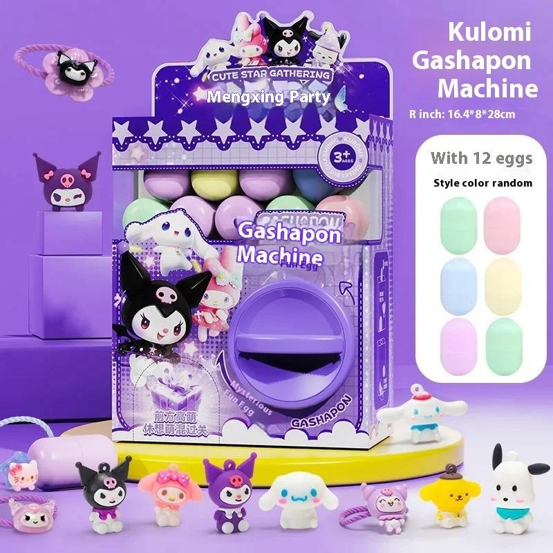 Sanrio Dětský Kreslený Melody Kroutící Vejce Stroj Mini Panenka Chytání Panenek Stroj DIY Zábavné Vejce Slepá Krabička Hračka Dětské Dárky Překvapení