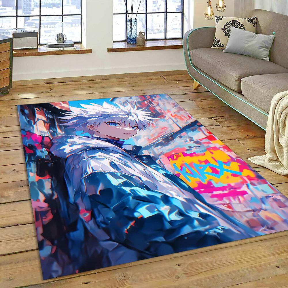 HXH Hunter X Hunter 3D Killua Zoldyck Cartoon Anime Carpet Rug for Living Room Bedroom Home Sofa Decoration,Non-slip Floor Mat