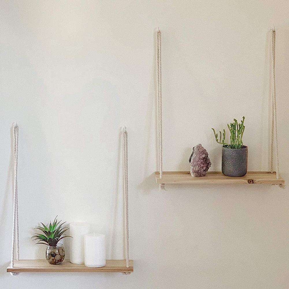 Decorative Wooden Hanging Shelves Perfect for Bedrooms and Nurseries