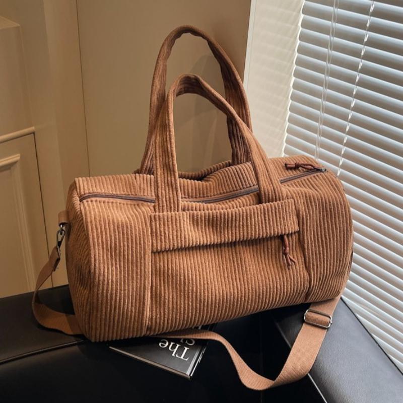 High Quality Travel Bag Corduroy Shoulder Crossbody Duffle Bag for Women Ladies Tote Luggage Bag Large Designer Handbags