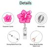 Glitter Hibiscus Badge Reel Retractable ID Holder Acrylic Alligator Clip Healthcare Worker Nurse Office Trade Show Gift Supplies
