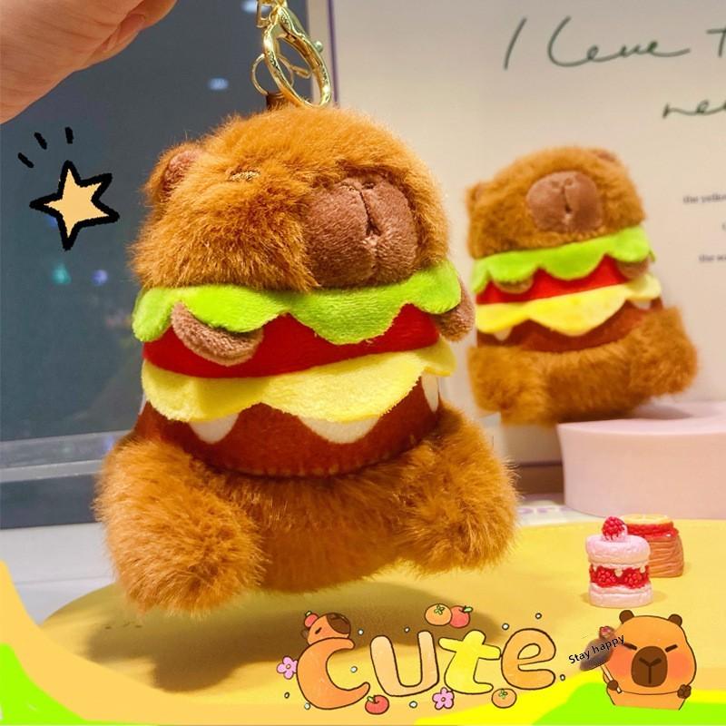 Capybara Series Doll Wearing Headgear And Wings Design Plush Keyring For Gift