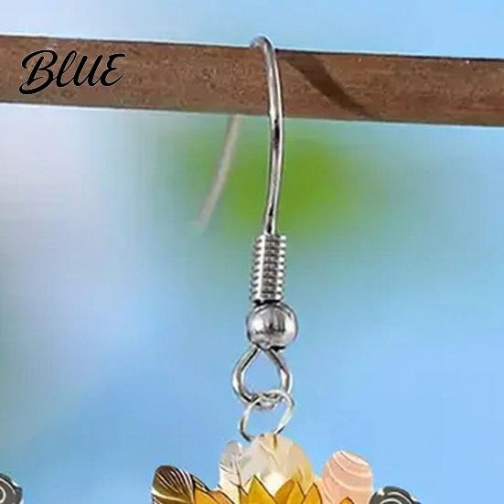 Exquisite Craftsmanship Jewelry 1 Pair Drop Earrings Sunflower Shape Lightweight