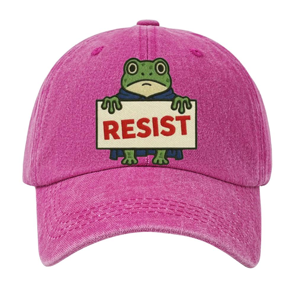 Men's Washed Cotton Baseball Cap With Printed Distressed Soft Top Denim Hat, Vintage Hat