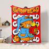 1Pc Garfield'S Cozy Adventure Flannel Blanket, Soft And Comfortable, Casual Warm, Camping Travel, Christmas, Halloween Xmas Gift El127