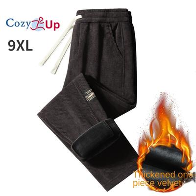 Calças casuais de veludo cotelê soltas masculinas Cozy Up para outono e inverno, lã grande, calças esportivas espessas e versáteis
