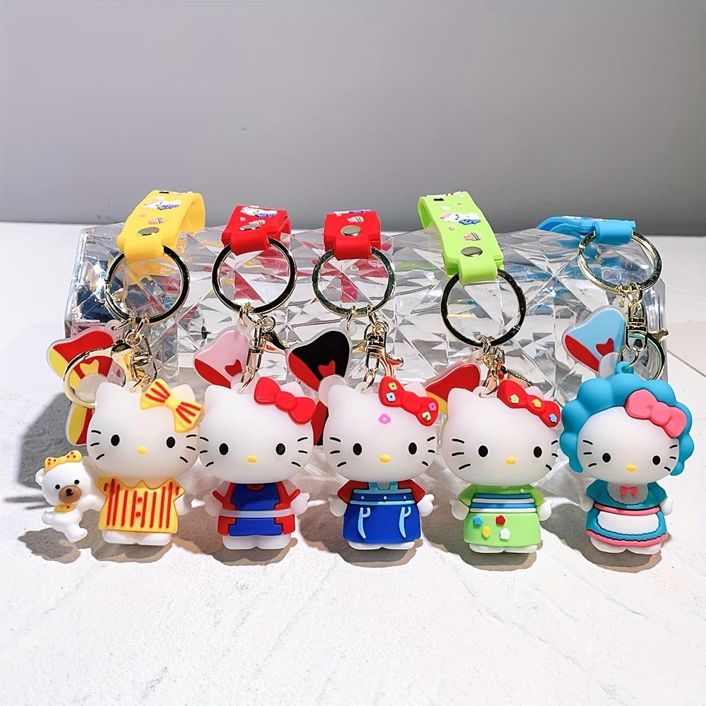 1 PC Cartoon Anime KT Cat Plush Toy Keychain, Bag Pendant, Car Key Ring Creative Gift, Suitable As a Gift for Friends