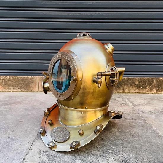Brass Deep Sea Diving Helmet  Anchor Engineering 1921 Replica Nautical Diver Helmet  Maritime Home  Office Decor