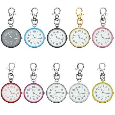 Watch Portable Unisex Nurse Watches Key Buckle Ultra Thin Open Face Quartz Pocket Watch Minimalist