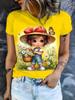 Girl Clothes Cute Cartoon Girl 3D Print Summer Casual Short Sleeve Fashion O-Neck Kids Top Trendy Streetwear Children's Clothing