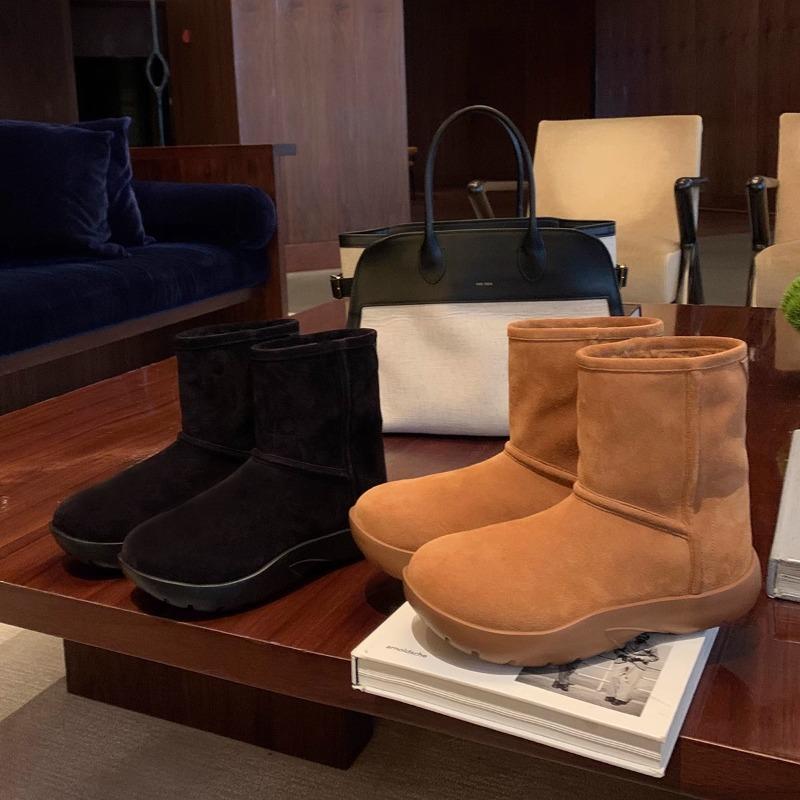 Thick-soled snow boots women's new winter short boots piled and thickened warm round head sleeve cotton shoes