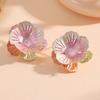 New Enamel Geometric Flower Stud Earrings Women's Fashion Simple Irregular Flower Summer Versatile Earrings