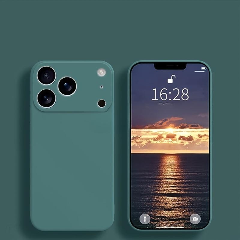

Рідкий силіконовий однотонний чохол для телефону для iPhone 17 16 15 14 13 12 Pro Max 16 Plus 17Pro Air Soft TPU Захисна кришка для камери For iPhone 12