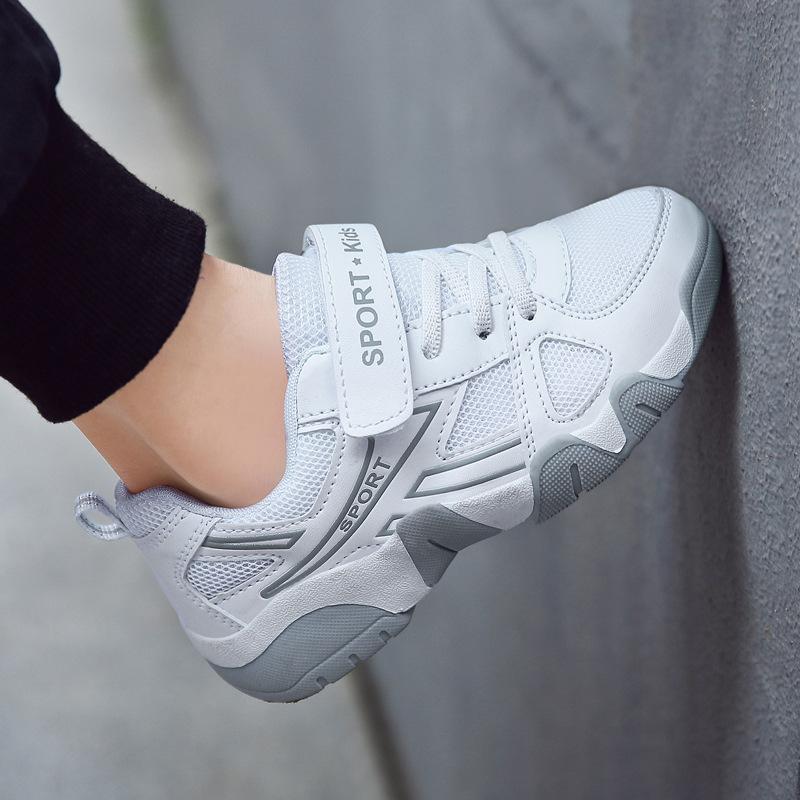 Children's shoes summer boys hollow new sports shoes breathable single net shoes middle school children primary school students white shoes