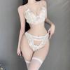 Women Sexy Lingerie Briefs Three-point Set Erotic Perspective Lace Bra Porn Backless Low Waisted Underwear Sex Costumes